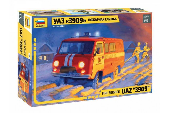 Model Kit auto 43001 - Fire service UAZ "3909" (1:43)