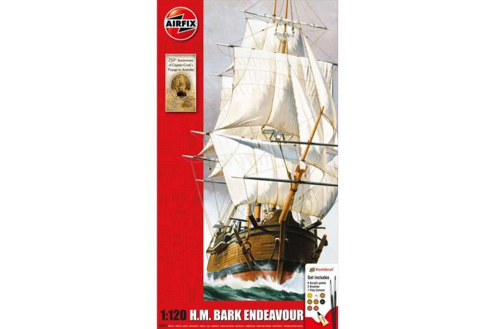 Gift Set lodě A50047 - Endeavour Bark and Captain Cook 250th anniversary (1:120)