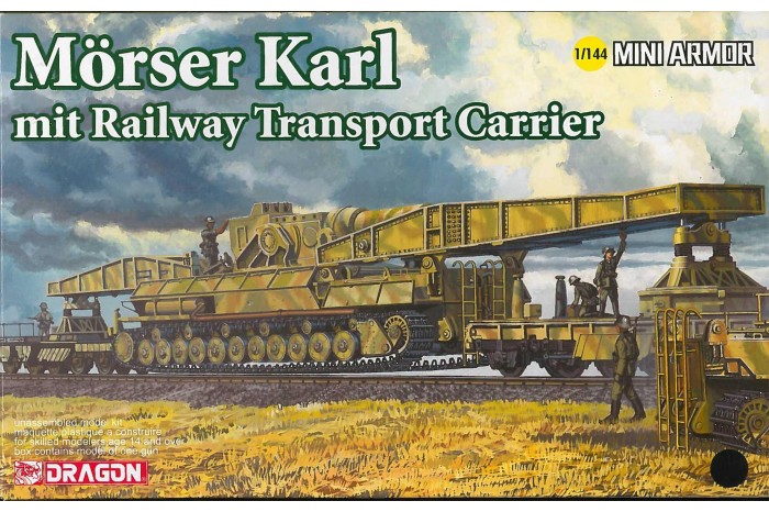 Model Kit military 14132 - Morser Karl mit Railway Transporter Carrier (1:144)