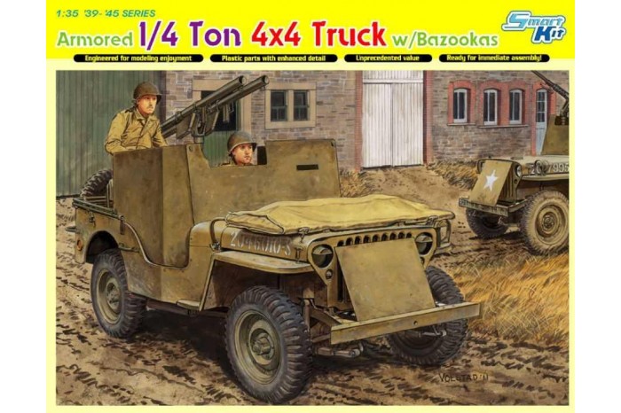 Model Kit military 6748 - 1/4-TON TRUCK 4x4 AROMORED TRUCK w/BAZOOKA (1:35)
