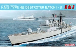 Model Kit loď 7152 - H.M.S. Type 42 Destroyer Batch 1 ~ 3 (3 in 1) (1:700)