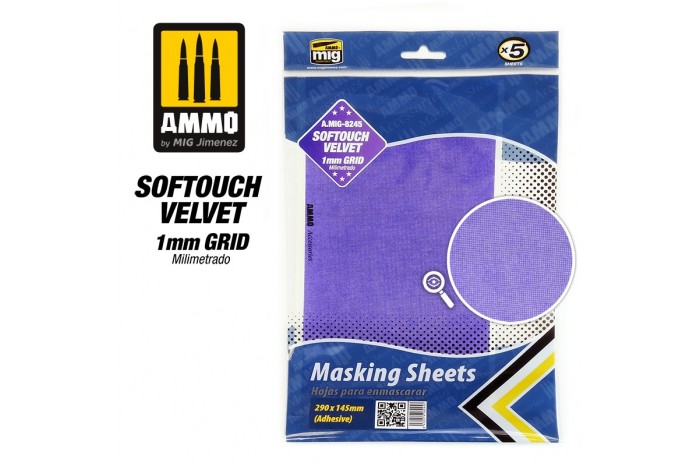 Maskovací arch jemný s rastrem 1mm (SOFTOUCH VELVET MASKING SHEET) - 8245