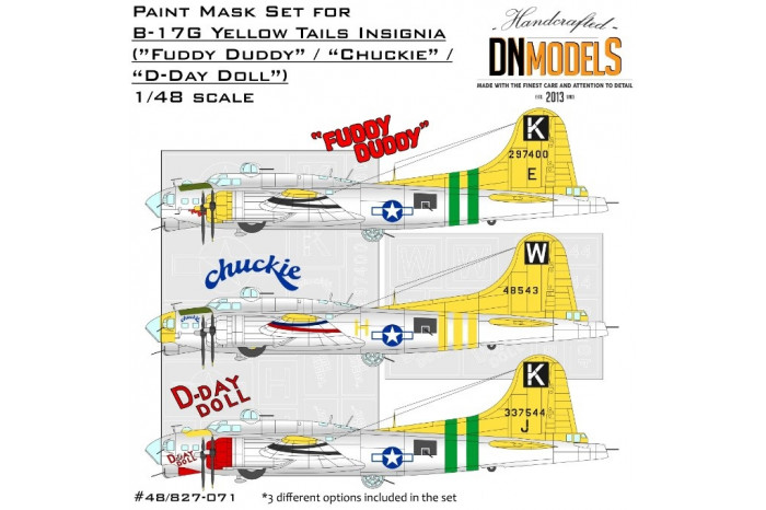 B-17G Flying Fortress Yellow Tails Insignia Paint Mask Set (1:48) - 48/827-071