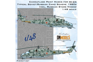 Standard Soviet 1980s Camo And Soviet Stars For Mi-24 Attack Helicopter (1:48) - 48/827-067