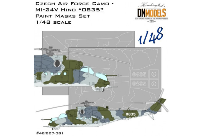 Czech Air Force Camo Mi-24V Hind 0835 Attack Helicopter Paint Mask Set (1:48) - 48/827-081