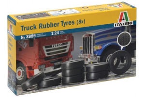 TRUCK RUBBER TYRES (8x) (1:24) - 3889