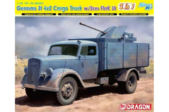 German 3t 4x2 Truck w/2cm FlaK 38 (1:35) - 6828