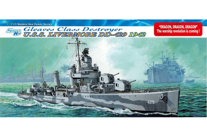 U.S.S. LIVERMORE DD-429 GLEAVES CLASS DESTROYER 1942 (SMART KIT) (1:350) - 1027