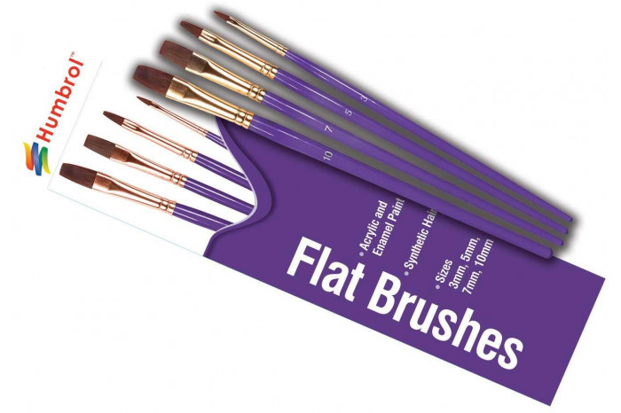 Humbrol Flat Brush pack - sada plochých štětců (velikost 3/5/7/10) - AG4305 