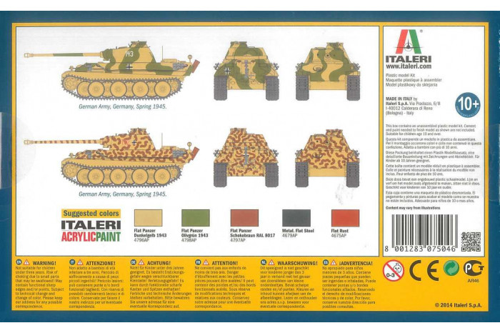 Fast Assembly tanky 7504 - Pz.Kpfw.V PANTHER Ausf.G (1:72)