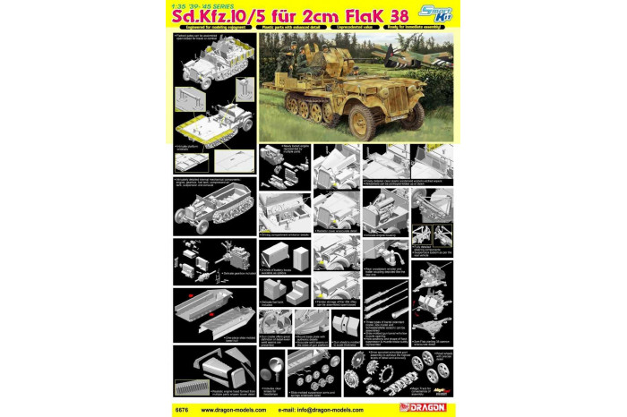 Model Kit military 6676 - Sd.Kfz.10/5 für 2cm Flak 38 (SMART KIT) (1:35)