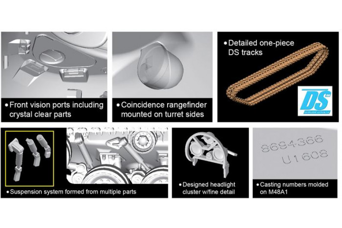 Model Kit tank 3559 - M48A1 (SMART KIT) (1:35)