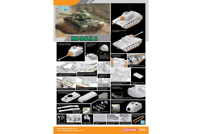 Model Kit tank 3559 - M48A1 (SMART KIT) (1:35)