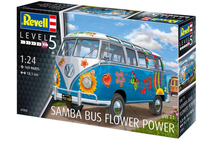 Plastic ModelKit auto 07050 - VW T1 Samba Bus "Flower Power" (1:24)