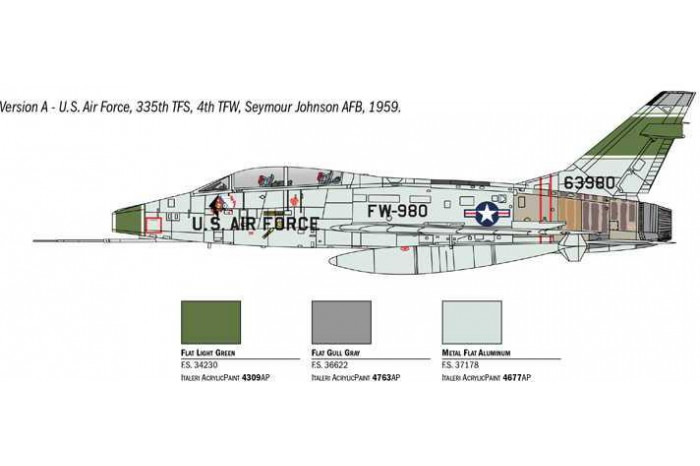 Model Kit letadlo 1398 - F-100F SUPER SABRE (1:72)