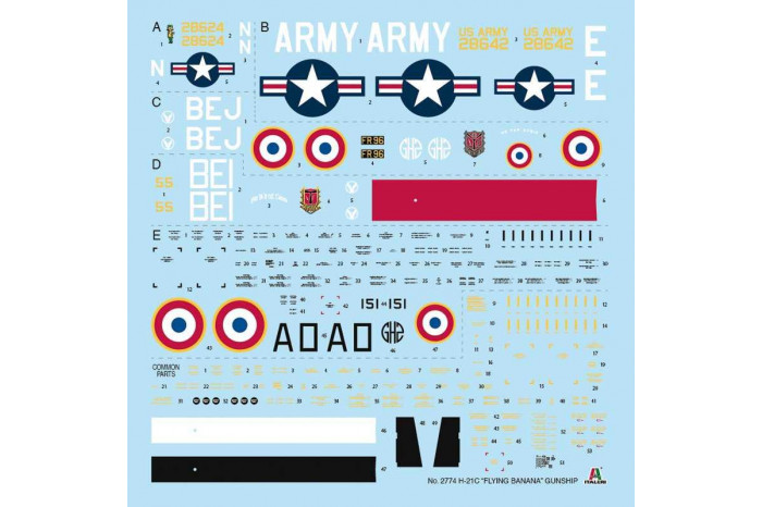 Model Kit vrtulník 2774 - H-21C Flying Banana GunShip (1:48)