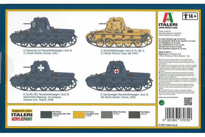 Model Kit military 7072 - SD. KFZ. 265 PANZERBEFEHLSWAGEN (1:72)