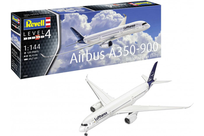 Plastic ModelKit letadlo 03881 - Airbus A350-900 Lufthansa New Livery (1:144)