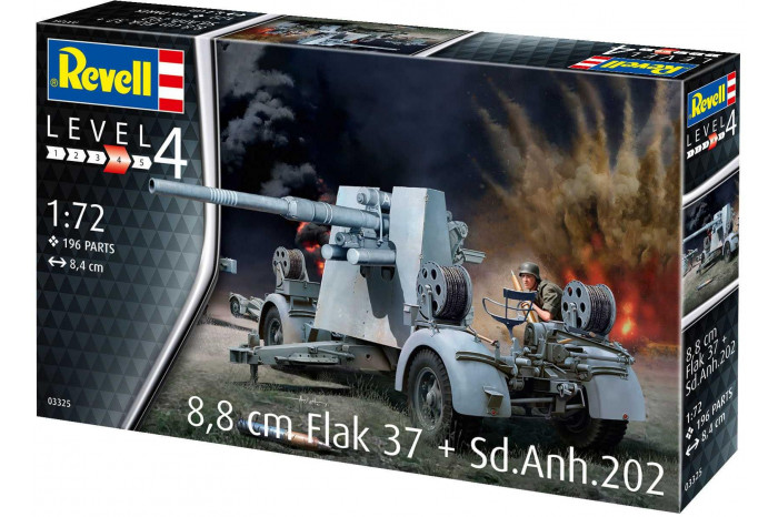 Plastic ModelKit military 03325 - 8,8 cm Flak 37 + Sd.Anh.202 (1:72)