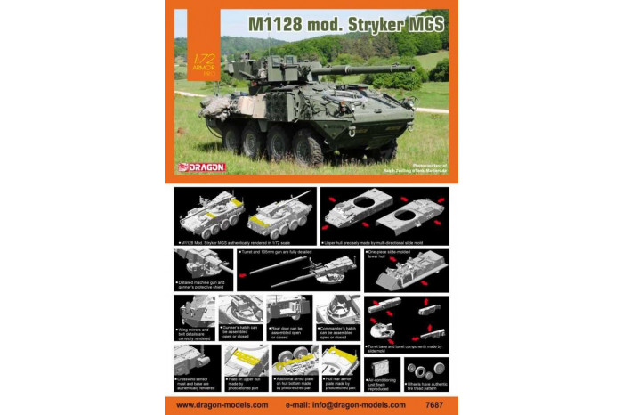 Model Kit military 7687 - M1128 Mod. Stryker MGS (1:72)