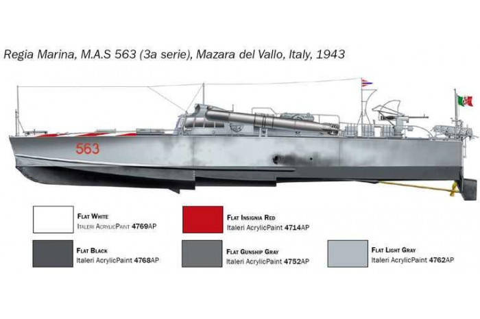 Model Kit loď 5626 - M.A.S. 563/568 with crew (1:35)