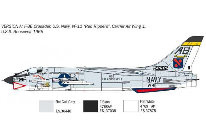 Model Kit letadlo 1456 - F-8E Crusader (1:72)