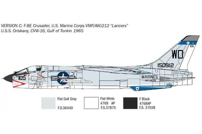Model Kit letadlo 1456 - F-8E Crusader (1:72)