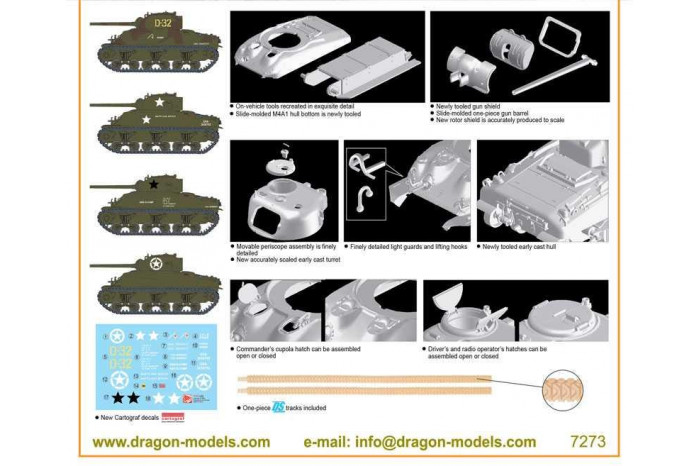 Model Kit tank 7273 - M4A1 Sherman Normandy 1944 (1:72)