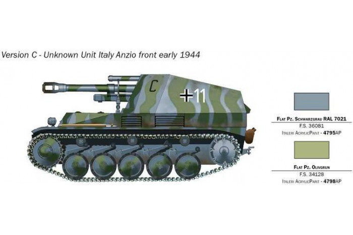 Model Kit military 7061 - Sd.Kfz.124 Wespe 10.5 cm. Leichte Feldhaubitze (1:72)