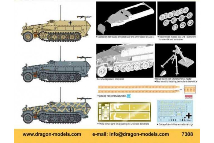 Model Kit military 7308 - Sd.Kfz.251/2 Ausf.C Rivetted Version mit Granatwerfer (1:72)