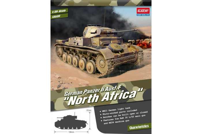 Model Kit tank 13535 - German Panzer II Ausf.F "North Africa" (1:35)