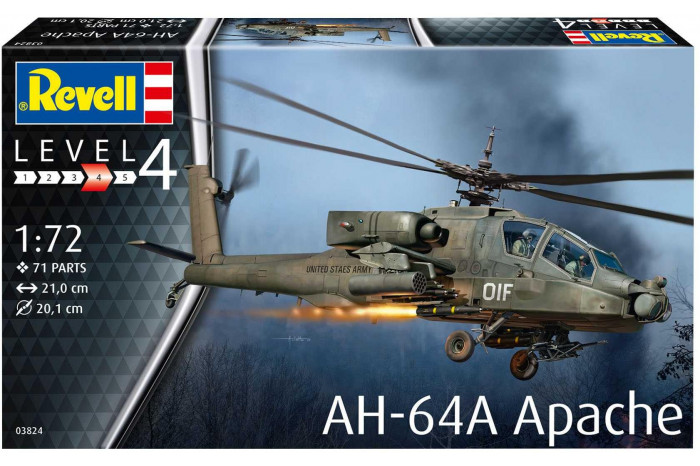 Plastic ModelKit vrtulník 03824 - AH-64A Apache (1:72)