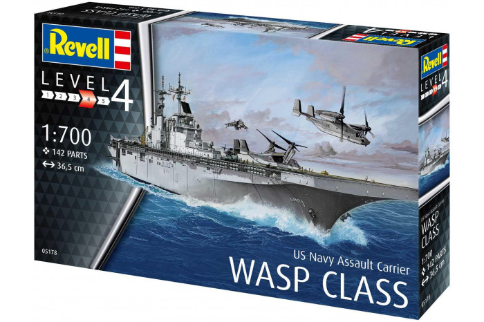 Plastic ModelKit loď 05178 - Assault Carrier USS WASP CLASS (1:700)