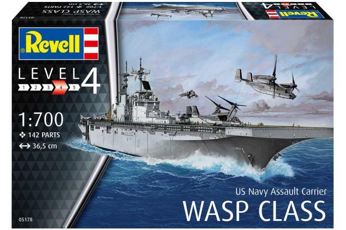 Plastic ModelKit loď 05178 - Assault Carrier USS WASP CLASS (1:700)