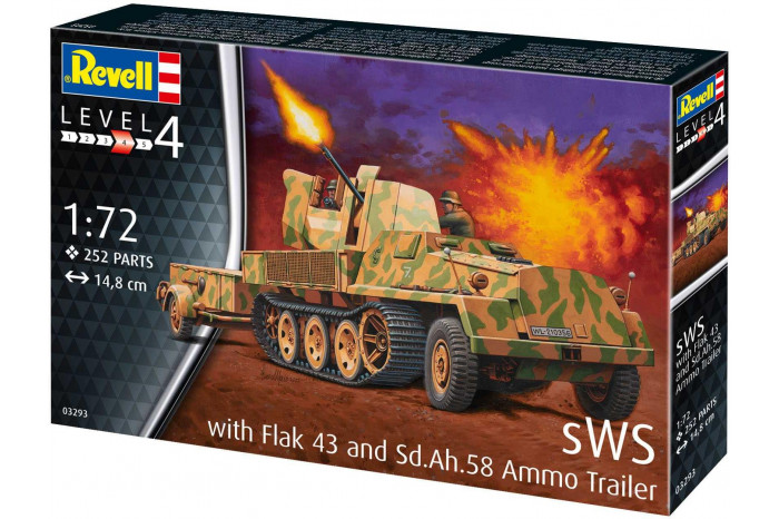 Plastic ModelKit military 03293 - sWS mit Flak-Aufbau als Sfl. mit 3,7cm Flak 43 (1:72)