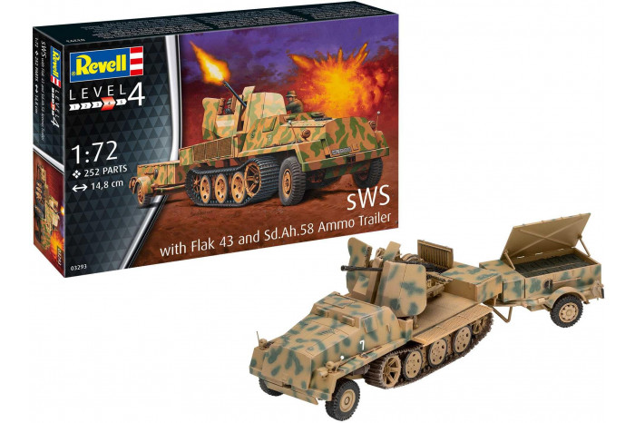 Plastic ModelKit military 03293 - sWS mit Flak-Aufbau als Sfl. mit 3,7cm Flak 43 (1:72)