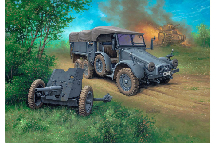Plastic ModelKit military 03344 - Krupp Protze KFZ 69 with 3,7cm Pak (1:76)