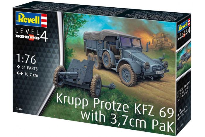 Plastic ModelKit military 03344 - Krupp Protze KFZ 69 with 3,7cm Pak (1:76)