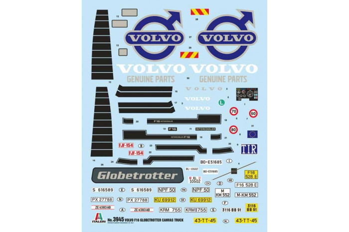 Model Kit truck 3945 - VOLVO F16 Globetrotter Canvas (1:24)