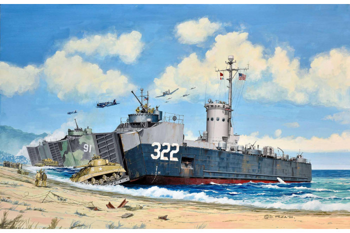 Plastic ModelKit loď 05169 - US Navy Landing Ship Medium (Bofors 40 mm gun) (1:144)