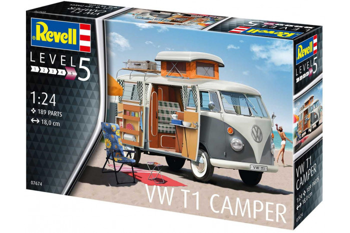 Plastic ModelKit auto 07674 - VW T1 Camper (1:24)