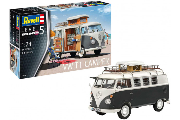 Plastic ModelKit auto 07674 - VW T1 Camper (1:24)