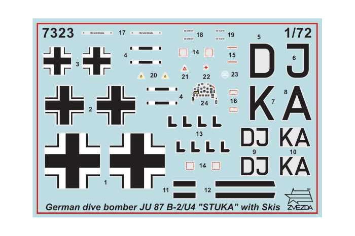 Snap Kit letadlo 7323 - JU-87B-2/U4 "STUKA" with skis (1:72)