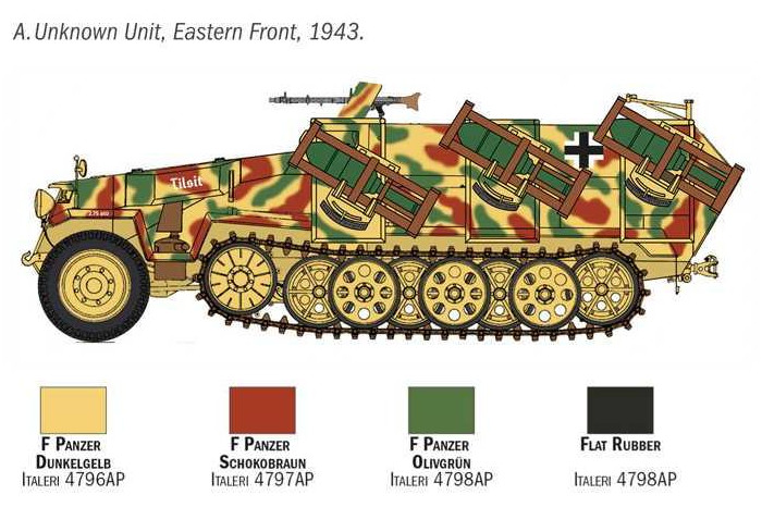 Model Kit tank 7080 - Sd. Kfz. 251/1 Wurfrahmen Stuka zu Fuss (1:72)