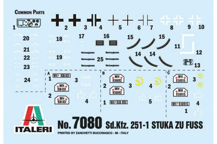 Model Kit tank 7080 - Sd. Kfz. 251/1 Wurfrahmen Stuka zu Fuss (1:72)