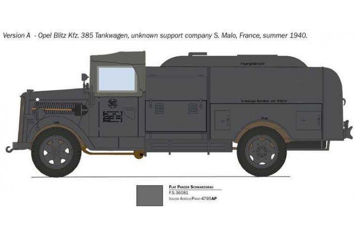 Model Kit military 2808 - Opel Blitz Tankwagen Kfz. 385 - Battle of Britain 80th Anniversary (1:48)