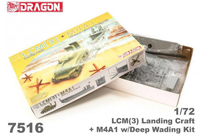 Model Kit military 7516 - LCM(3) + M4A1 Sherman w/Deep Wading Kit (1:72)