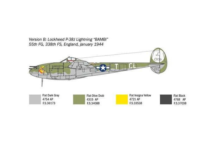 Model Kit letadlo 1446 - P-38J "Lightning" (1:72)
