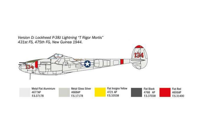 Model Kit letadlo 1446 - P-38J "Lightning" (1:72)
