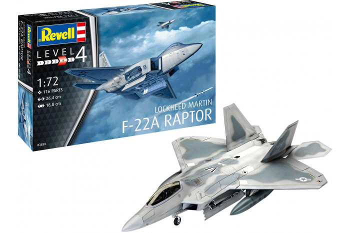 Plastic ModelKit letadlo 03858 - Lockheed Martin F-22A Raptor (1:72)